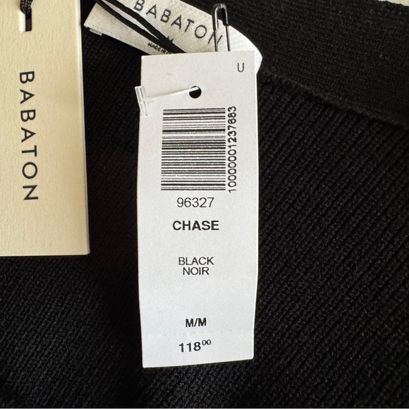 NWT Aritzia Babaton Chase Bodycon Knit Black Noir Midi Dress - Picture 8 of 13